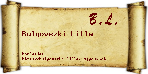 Bulyovszki Lilla névjegykártya